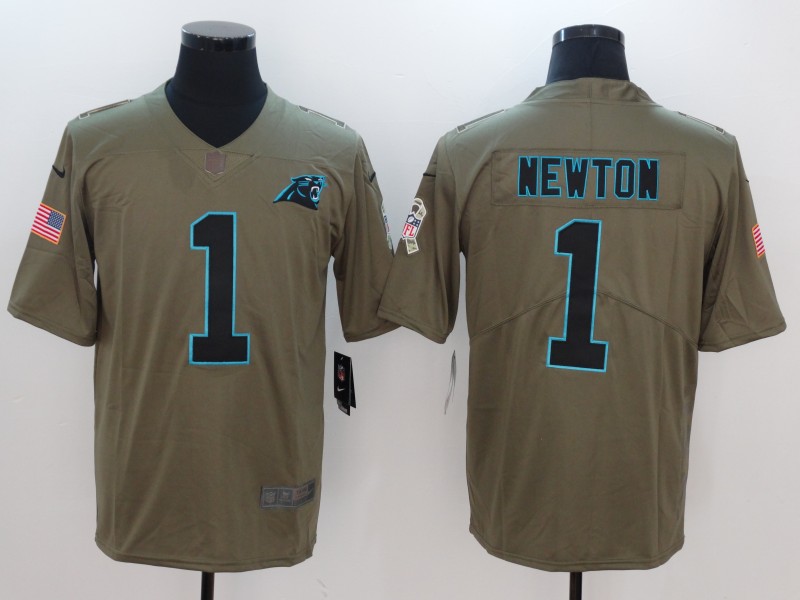 Men Carolina Panthers #1 Newton Nike Olive Salute To Service Limited NFL Jerseys->san francisco 49ers->NFL Jersey